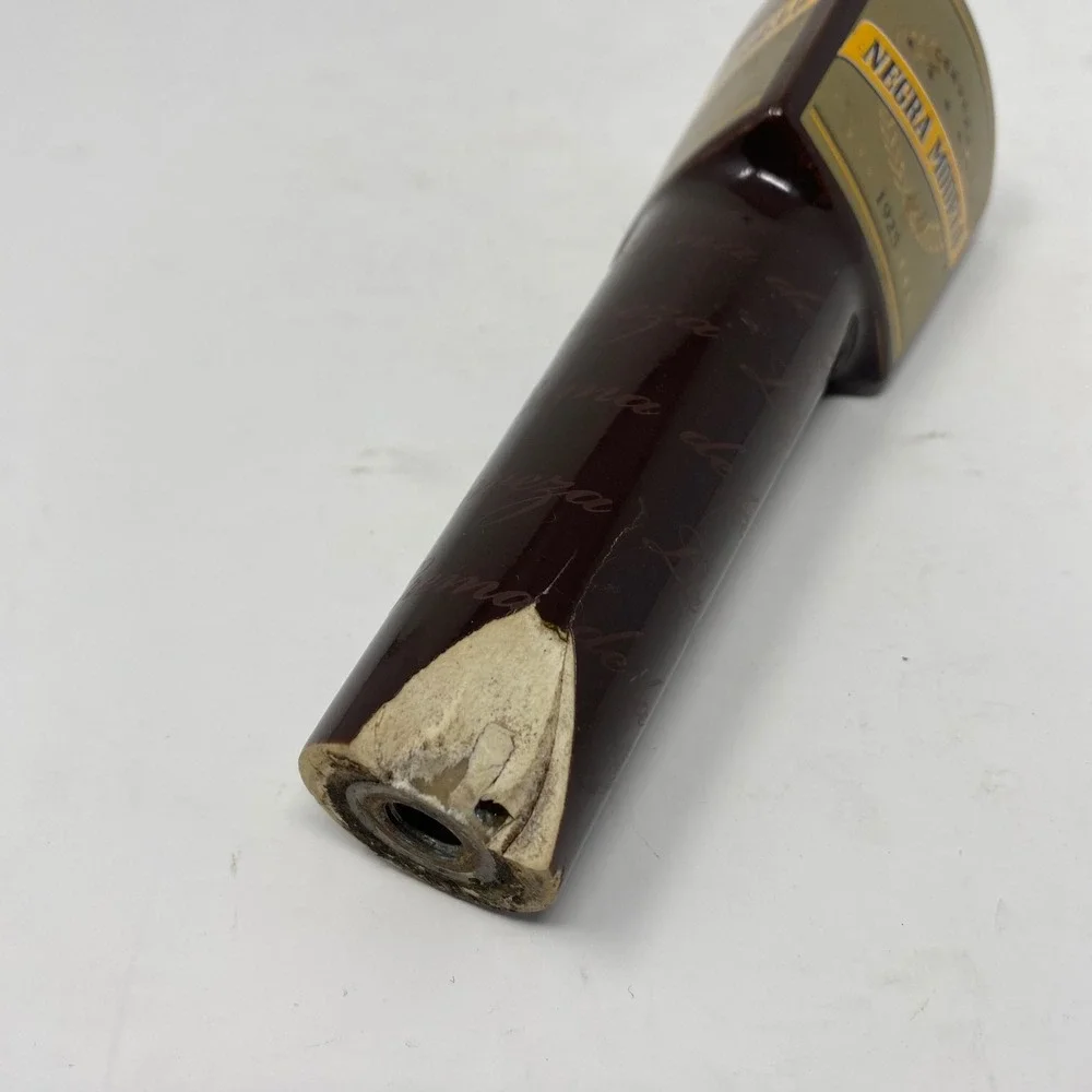 Negra Modelo Beer Tap Handle Brown Ceramic Triangular Bar Decor 1925 Logo